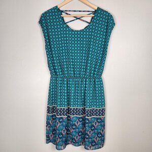 Charming Charlie Pattern Mini Strap Detail Back Dress